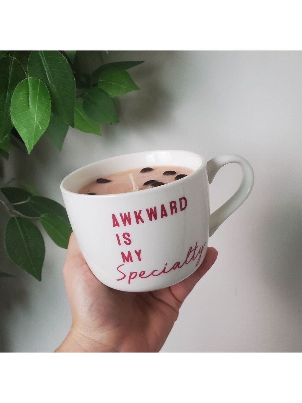 Coffee Bean Scented Candle Soy Wax Mug Hand Poured